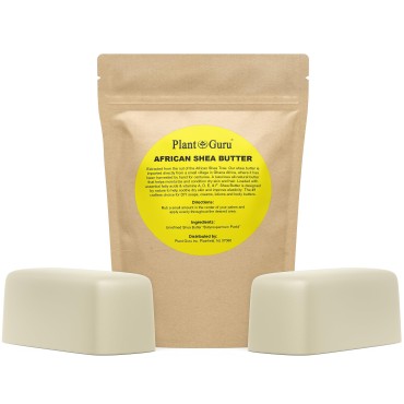 Raw African Shea Butter 2 lbs. Bar 100% Pure Natural Unrefined IVORY - Imported From Ghana - Ideal Moisturizer For Dry Skin, Body, Face And Hair Growth. Great For DIY Soap and Lip Balm Making.