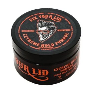 Fix Your Lid Extreme Hold Hair Pomade For Men - Hight Shine Water Based Hair Gel 3.75 oz - Easy To Wash Out