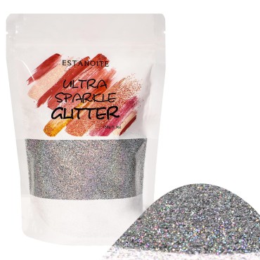 5.3oz/150g Ultra Fine Laser Glitter Powder, Holographic Glitter for Slime Epoxy Resin Craft Tumbler Jewelry Nail Art Festival Makeup Scrapbook Painting Wedding Cards (Laser Silver)