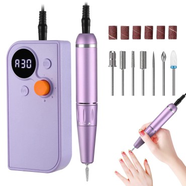 Portable Nail Drill Kit Rechargeable 30000 RPM Electric Professional Cordless Efile Nail Drill Machine Set for Acrylic Nails, Polishing, Manicure Pedicure Tool