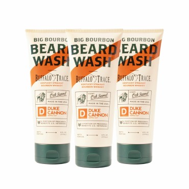 Duke Cannon Supply Co. Big Bourbon Beard Wash, (Pack of 3), 6 Fl Oz, Oak Barrel Scent - Made with Plant-Based Ingredients to Strengthen, Rejuvenate, Soften and Condition