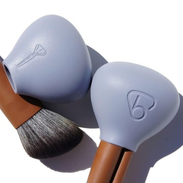 brush bubble Small Silicone Makeup Brush Covers for Travel, A Storage & Organizer Case for Brushes to protect Makeup Bag, Designed For Smaller Brushes, Periwinkle, 2 Pack Set