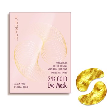 HOPEMATE 24K Gold Eye Mask with Hyaluronic Acid & ...