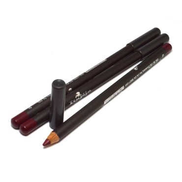 3 Pcs x Italia Deluxe [ 1057 Black Currant ] Ultra Fine Lip liner Pencil Lipliner Set + Free Zipper Bag Full Size