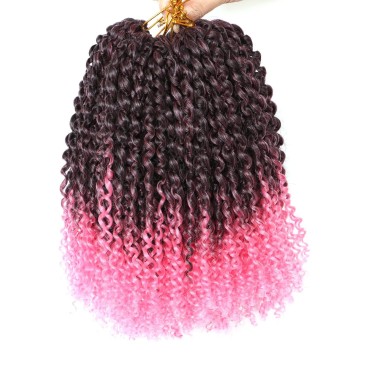 10 Inch Short Passion Twist Hair 8 Bundles Marlybob Crochet Hair Kinky Curly Crochet Hair for Black Women Water Wave Crochet Braids Hair for Butterfly Locs (8Bundles10 Inch, 1B/Pink)