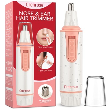 Nose Hair Trimmer for Women, Professional Painless Ear and Nose Trimmer for Women, Battery-powered Womens Nose Hair Trimmer, Precision Lady’s Ear Hair Trimmer with IPX5 Waterproof, Battery Included