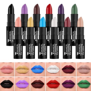 BIOKUSY 12 Pack Matte Lipstick Set, Black Goth Nov...