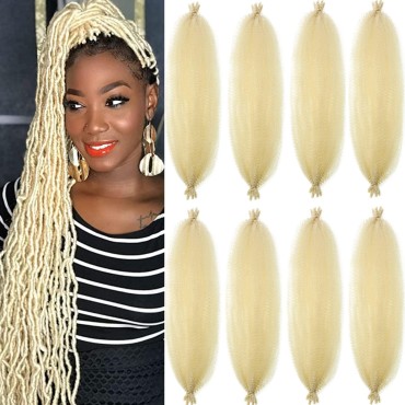 24 Inch Pre-Separated Springy Afro Twist Hair 8 Packs Pre-fluffed Natural Kinky Spring Twist Great For Black Women (24 Inch, 613#)