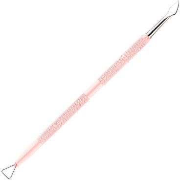 HaimiLiya Gel Nail Remover Tool Cuticle Pusher Dual-end Dead Skin Nail Pusher Nail Dirt Cleaner Tool Gel Polish Remover Tool, 410 Stainless Steel, Pink
