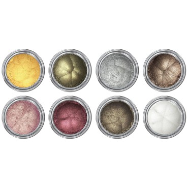 Concrete Minerals Metallic Eyeshadow, Silky- Smooth and Highly Pigmented, Longer-Lasting With No Creasing, 100% Vegan and Cruelty Free, 2.4 Grams Loose Mineral Powder (Metallic Sample Bundle)