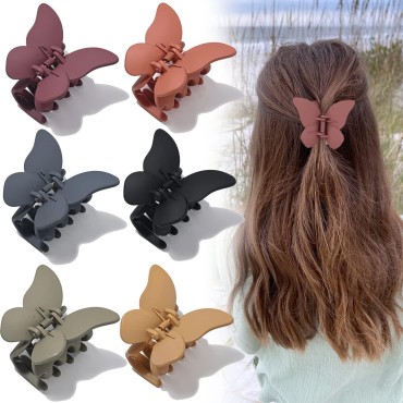 SIROLISA 6PCS Butterfly Hair Claw Clip, Butterfly ...