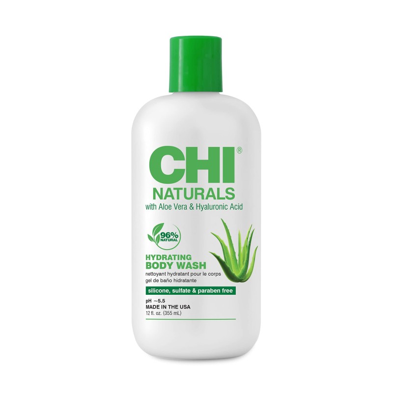 CHI Naturals with Aloe Vera Hydrating Body Wash, 12 oz