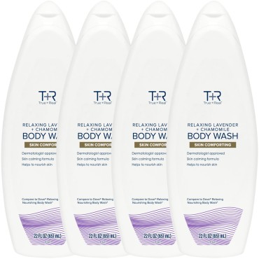 True+Real Relaxing Body Wash, 22 oz, 4 Pack