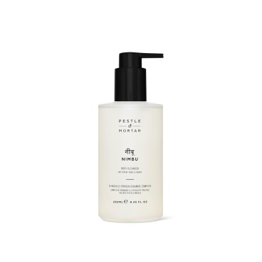 Pestle & Mortar Nimbu Body Wash, with Sweet Almond Oil and Ceramide-enriched, fresh Citrus Scent, Moisturizing and Hydrating Body Cleanser, Skin Nourishing, SLS Free Shower Gel 250ml