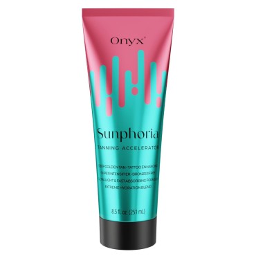 Onyx Sunphoria Tanning Accelerator | Bronzer-Free Tanning Lotion for Indoor & Outdoor | Streak & Stain Free Formula | Extreme Hydration Blend for Moisturizing Nourished Skin - 8.5 fl oz
