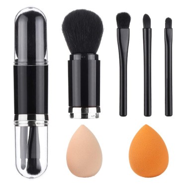 Bling Toman 4 in 1 Makeup Brush Set, Eyeshadow Eye Lip Face Concealing Blush Foundation Brush Brochas De Maquillaje Mini Travel Makeup Brushes (pink)