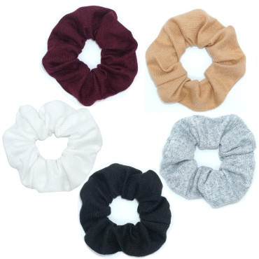 Scrunchies Hair Ties Soft Knitted Hair Bands Hair ...