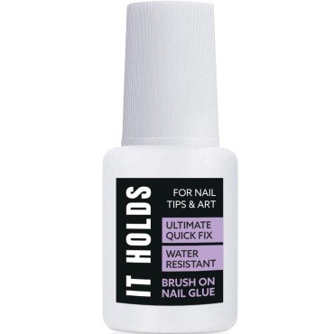 Brush On Nail Glue for Press On Nails, Extra Strong Nail Glue for Acrylic Nails, Waterproof Nail Glue for Fake Nails Long Lasting Nail Glue, Professional Nail Glue for Nail Tips (8ml)