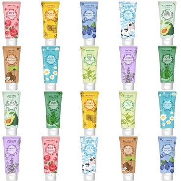 20 Pack Mini Body Lotion Gift Bulk for Dry Skin, Travel Size Small Body Cream With Shea Butter,Natural Fragrance Moisturizing for Women Sets for Bridesmaid,Nurses,Teacher,Workers,Bridal/Baby Shower Favors Birthday Christmas Valentines
