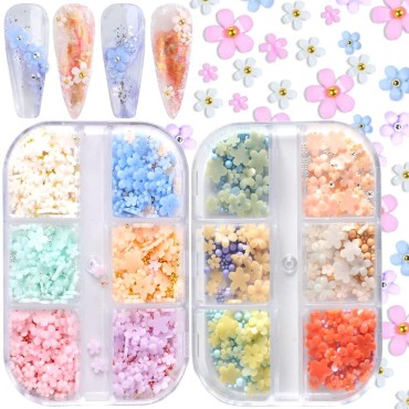 3D Flower Nail Charms, 2 Boxes Variable Color Flow...