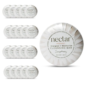 Nectar Bulk Cleansing Bar Round | 100 Count, 0.9 oz | Sweet Orange Blossom, Mini Travel Size Toiletries (100% Recyclable Pleat Wrap) Hotel Amenities, Airbnb Rentals, Suitable for All Skin Types