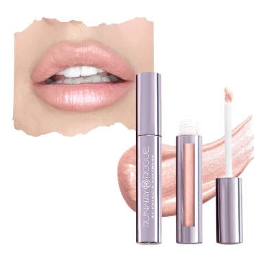 Runway Rogue LuxGloss Lip Gloss, High-Pigment Shimmer Nude Lip Gloss, Photo Filter