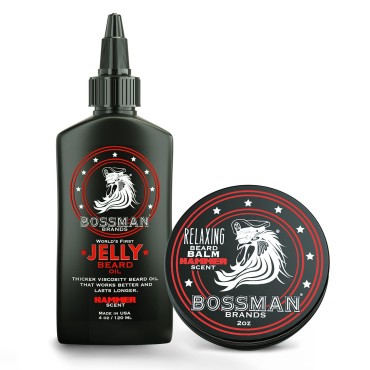 Bossman Beard Oil Jelly and Relaxing Beard Balm Combo- Hammer Scent