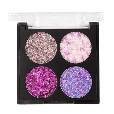 AKARY 4-Colors Glitter Eyeshadow Palette Ultra Pigmented Makeup Eyeshadow Powder with 3D Finish Long Lasting & Waterproof Mini Colorful Eyeshadow Palettes for Eye Makeup (03#)