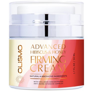 Advanced Hibiscus and Honey Firming Cream - Skin Tightening Cream-Neck Firming Cream for Fine Lines, Wrinkles, Elasticity and Firmness with Anti-wrinkle,Anti Aging Natural Ingredients like Hibiscus, Collagen, Honey, Emu Oil, Jojoba Oil, Rosehip Oil and Ni