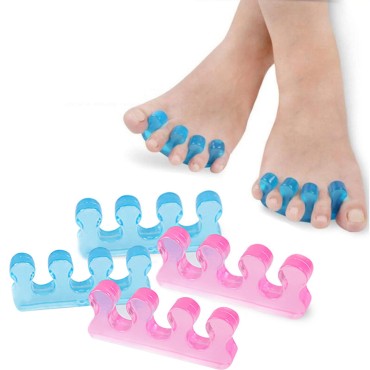 Gel Toe Separators for Separation Toenails - Overlapping Toes Alignment,Pedicure Toe Spacers,Bunions,Big Toe Corrector?Blue+Red?