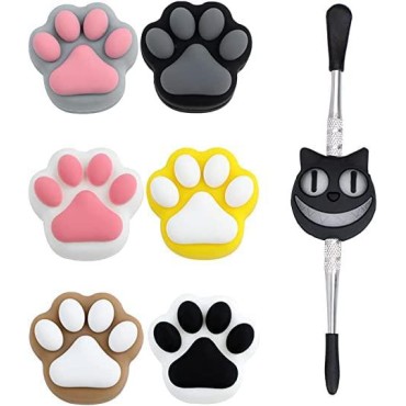 yohosadgdg Silicone Containers Cat Paw Silicone Wax Container Food Grade Non Stick Silicone Containers for Wax Oil Lip Balm Cosmetic Lotion Cream 6pcs 3ml Assorted Colors