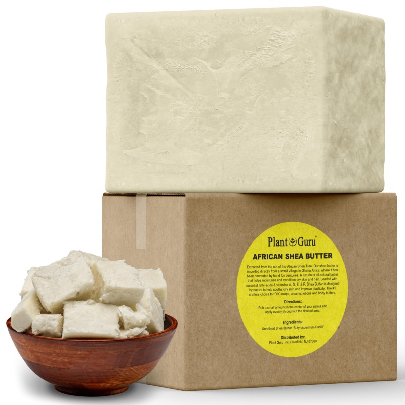 Raw African Shea Butter 15 lbs. Bulk Wholesale Block 100% Pure Natural Unrefined IVORY - Ideal Moisturizer For Dry Skin, Body, Face And Hair Growth. Great For DIY Soap and Lip Balm Making.
