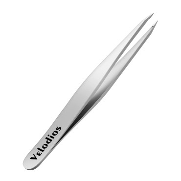 Velodios Pointed Tweezers for Women, Professional Precision Tweezers, Best Tweezers for Eyebrow, Facial Hair,Chin Hair and Ingrown Hair Removal, Premium Stainless Steel Pointed Tip Tweezers