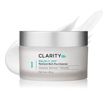 ClarityRx Balm It Off Facial Cleanser, Natural Plant-Based Pre-Cleanser for All Skin Types, Gently Dissolves Makeup, Dirt & Excess Oil (3 oz)