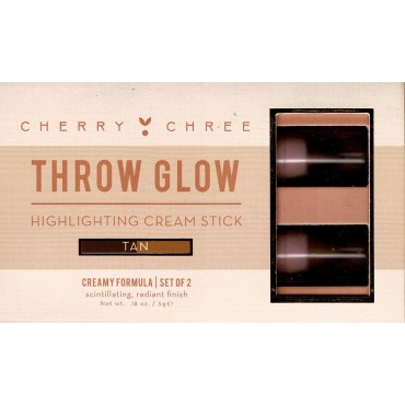 Cheery & Chree Throw Glow Highlighting Cream Stick (Tan) Creamy Formula (Set of 2 Pack)