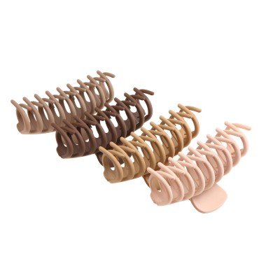 SHALAC Large Hair Clips for Thick Hair, 4 PCS (4 color available) Strong hold, Perfect for Women, Ladies and Girls.4.4 Inch Big Hair Claw for Heavy Hair (AA. Flesh, Wheat, Light Khaki, Chocolate)
