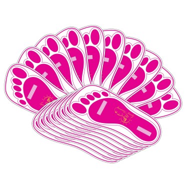 60 Pairs(120 Feets) Disposable Pink Tanning Feet Pads Sunless Airbrush Spray Tent Protect Foot Shaped Spray Tan Sandals