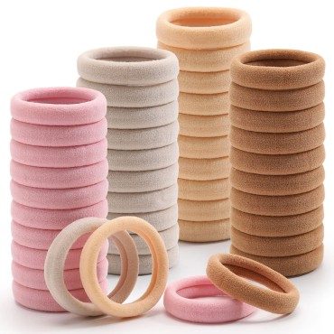 100 Pcs Thick Seamless Hair Ties, Ponytail Holders...