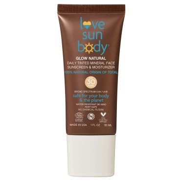 Love Sun Body Daily Tinted Face Sunscreen & Moisturizer | SPF 30 Mineral Zinc Oxide | 100% Natural Origin | Vitamin-Enriched | Reef Safe CC Cream | Ecocert Certified Cosmos Natural | 1 fl oz