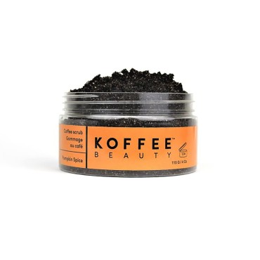 Koffee Beauty Pumpkin Spice Coffee Scrub - Exfoliating Body And Face Scrub - Polish, Smooth Skin With Ease - Invigorate Senses With Festive Fragrance Formula - For Naturally Radiant Skin - 4 Oz