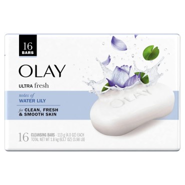 Olay Ultra Fresh Cleansing Bar Soap, Water Lily, 4...