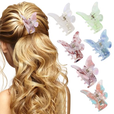 AKDSteel 6Pcs Butterfly Hair Clips Beautiful Flora...