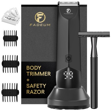 FADEUM Manscape Trimmer for Men - Men's Body Hair, Groin & Ball Trimmer, Electric Ball Shaver for Pubic Hair and Manscaping