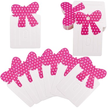 100pcs Hair Clip Display Cards with Bowknot Rectan...