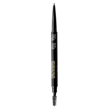 Arches & Halos 2-In-1 Defining Eyebrow Pencil And Powder - Shapes And Fills In Sparse Brows For Natural Look - Soft Textured Powder Formula - Dual Ended With Spoolie Brush - Warm Brown - 0.017 Oz