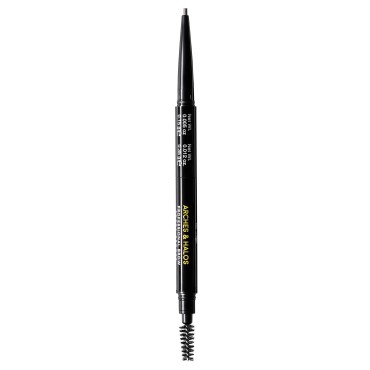 Arches & Halos 2-In-1 Defining Eyebrow Pencil And Powder - Shapes And Fills In Sparse Brows For Natural Look - Soft Textured Powder Formula - Dual Ended With Spoolie Brush - Dark Brown - 0.017 Oz