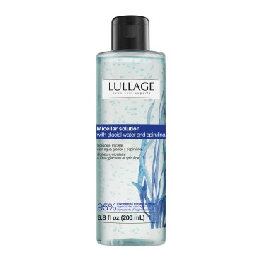 LULLAGE Micellar Water Makeup Remover, Cleanser with Niacinamide + Spirulina + Glacier water for Skin Types, Cleanses, and Purifies Skin and Evens Skin Tone, Micellar Solution (6.8 Fl Oz)