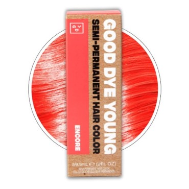 Good Dye Young Streaks and Strands Semi Permanent Hair Dye (Encore Neon Coral) - UV Protective Temporary Hair Color Lasts 15-24+ Washes - Conditioning Hair Dye - Cruelty-Free & Vegan Hair Dye