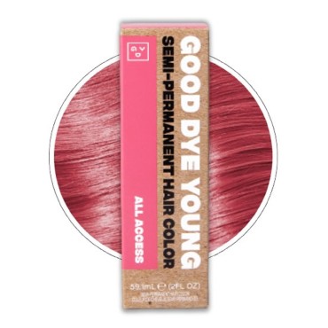 Good Dye Young Streaks and Strands Semi Permanent Hair Dye (All Access Dusty Rose) - UV Protective Temporary Hair Color Lasts 15-24+ Washes - Conditioning Dusty Rose Hair Dye - PPD free Hair Dye - Cruelty-Free & Vegan Hair Dye
