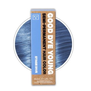 Good Dye Young Streaks and Strands Semi Permanent Hair Dye (Stage Dive Denim Blue) - UV Protective Temporary Hair Color Lasts 15-24+ Washes - Conditioning Dark Teal Hair Dye - PPD free - Cruelty-Free